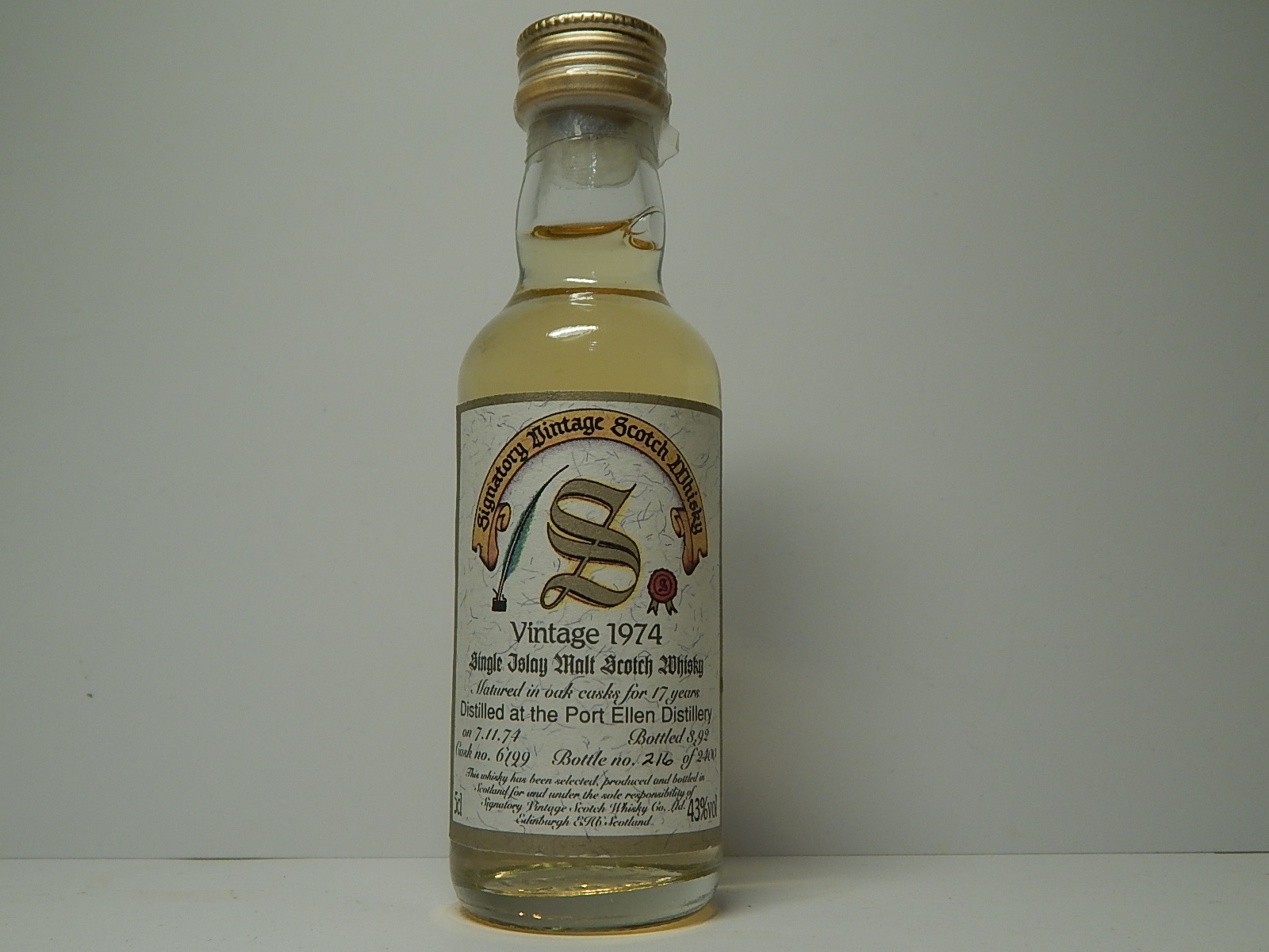 SIMSW 17yo 1974-1992 "Signatory" 5cl 43%vol